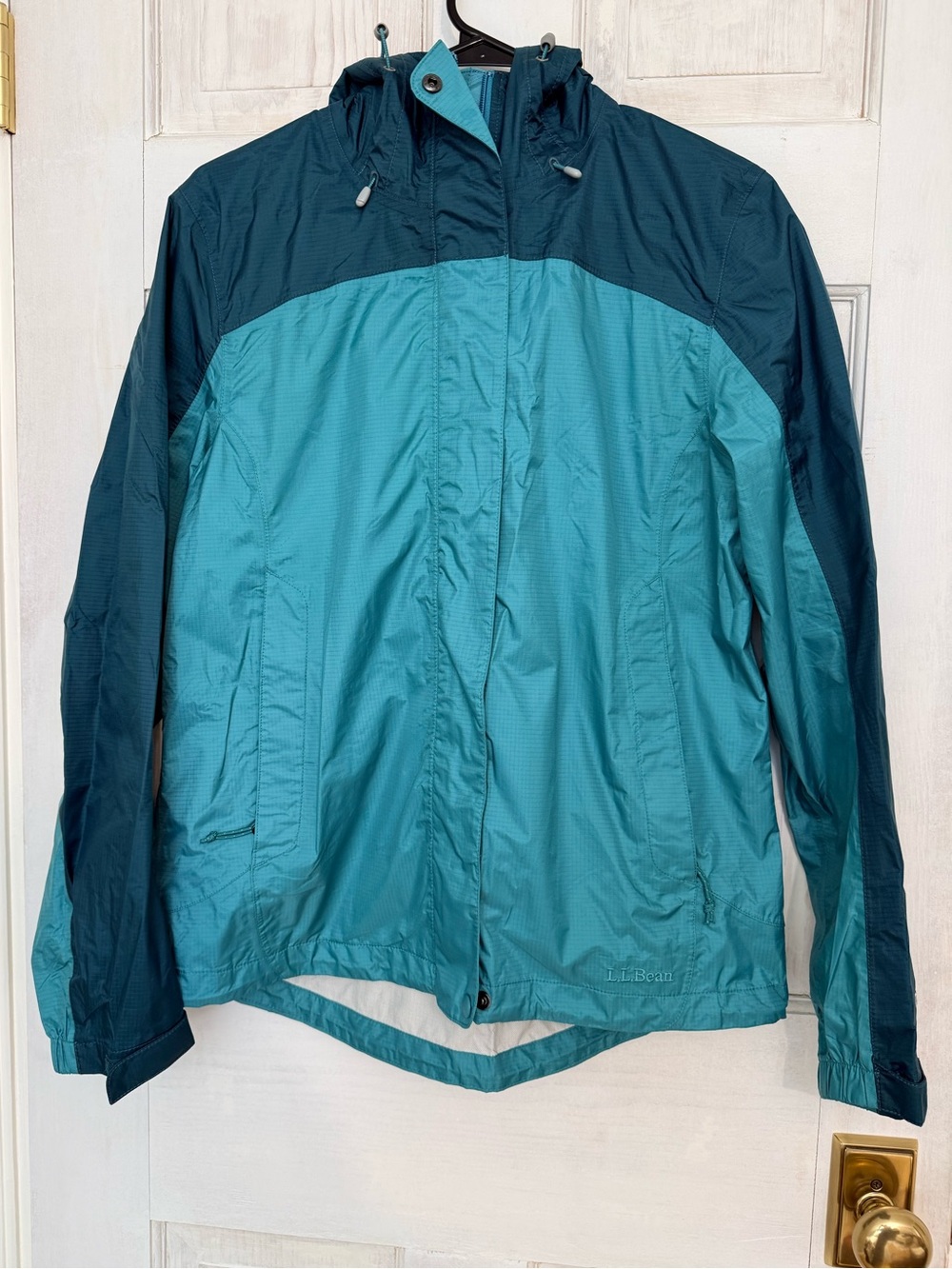 L.L. Bean Trail Model Two toned hooded rain jacket S gorpcore outdoors hiking
